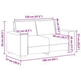2-Seater Sofa Black 120 cm Fabric - Extra Image
