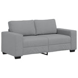 2-Seater Sofa Light Grey 140 cm Fabric - Front View