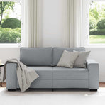 2-Seater Sofa Light Grey 180x77x82 cm Fabric