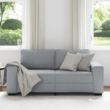 2-Seater Sofa Light Grey 140 cm Fabric - Side View