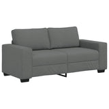 2-Seater Sofa Dark Grey 140 cm Fabric - Front View