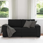 2-Seater Sofa Black 180x77x82 cm Fabric