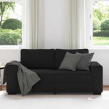 2-Seater Sofa Black 140 cm Fabric - Side View