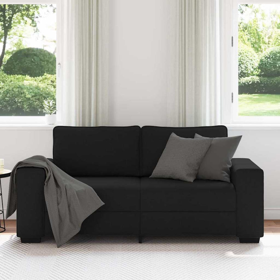 2-Seater Sofa Black 180x77x82 cm Fabric