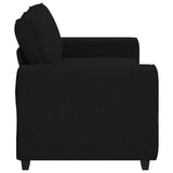 2-Seater Sofa Black 140 cm Fabric - 45-Degree Angle