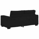 2-Seater Sofa Black 140 cm Fabric - Rear View