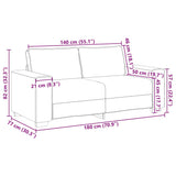 2-Seater Sofa Black 140 cm Fabric - Extra Image