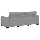 3-Seater Sofa Light Grey 180 cm Fabric - Rear View