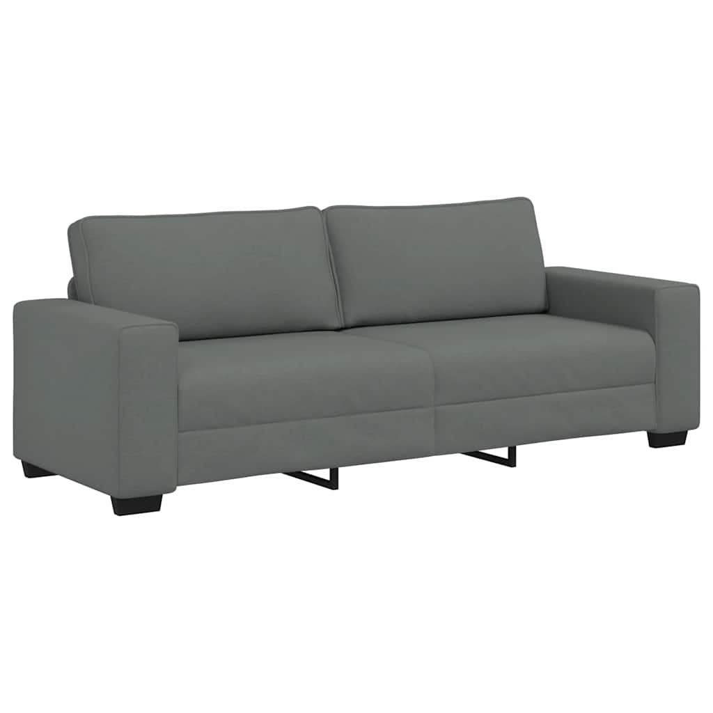 3-Seater Sofa?ark Grey 220x77x82 cm Fabric