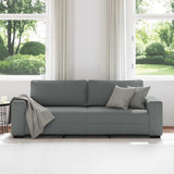 3-Seater Sofa?ark Grey 220x77x82 cm Fabric