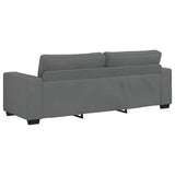 3-Seater Sofa Dark Grey 180 cm Fabric - Rear View