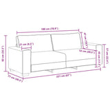 3-Seater Sofa?ark Grey 220x77x82 cm Fabric