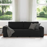 3-Seater Sofa Black 180 cm Fabric - Side View