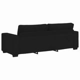 3-Seater Sofa Black 180 cm Fabric - Rear View