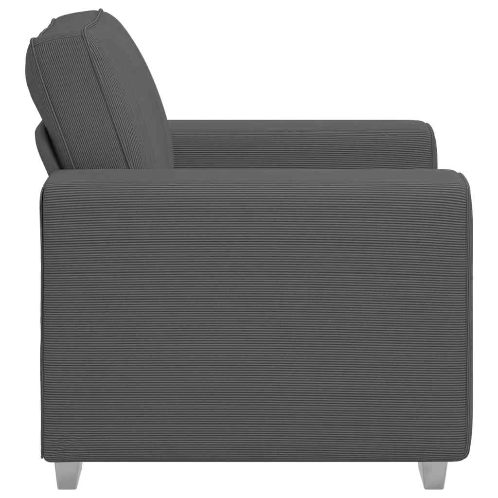 Sofa Chair Dark Grey 100x77x82 cm Corduroy Fabric