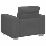 Sofa Chair Dark Grey 100x77x82 cm Corduroy Fabric - Rear View