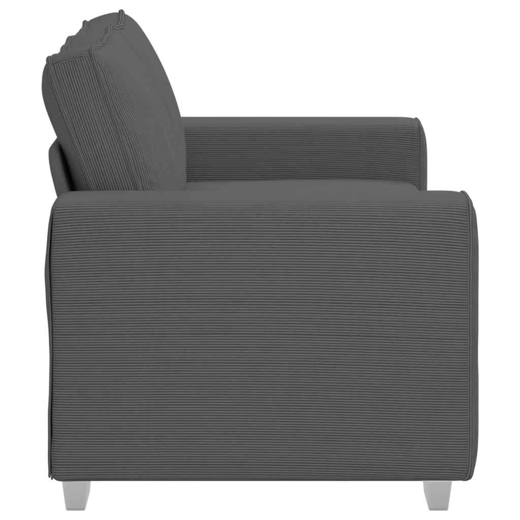 Loveseat Sofa Dark Grey 160x77x82 cm Corduroy Fabric