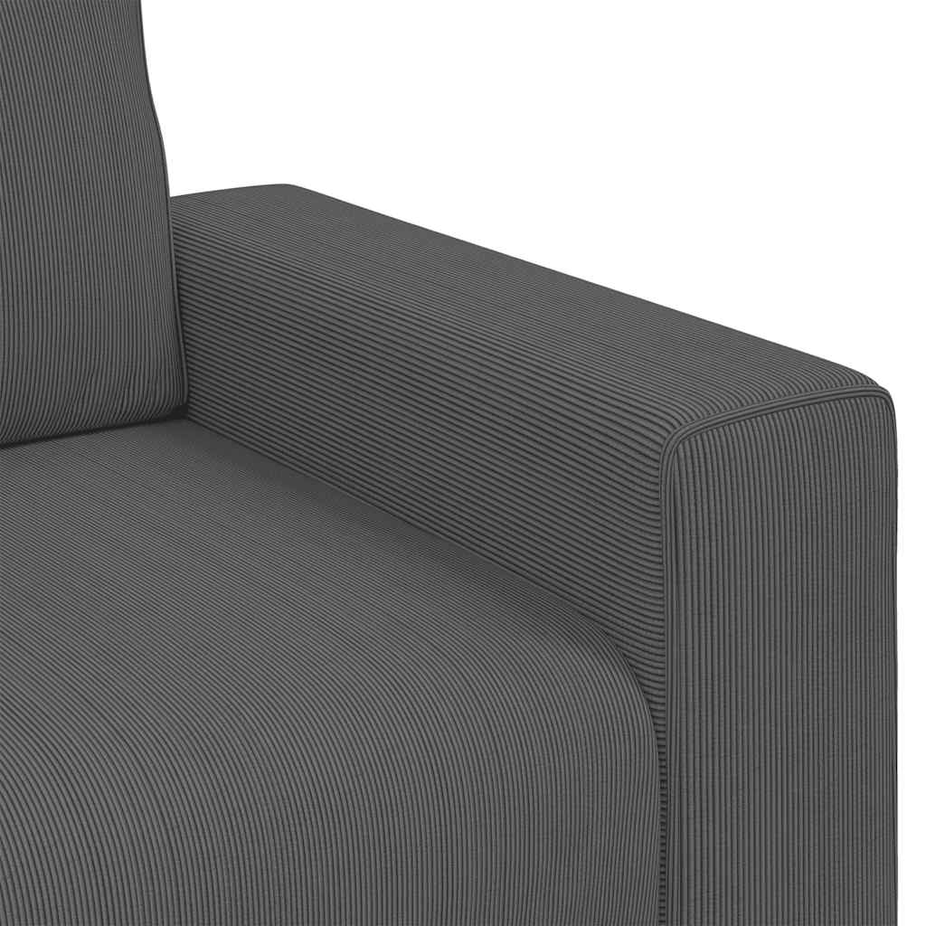 Loveseat Sofa Dark Grey 160x77x82 cm Corduroy Fabric