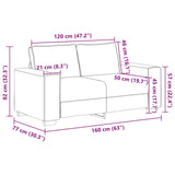 Loveseat Sofa Dark Grey 160x77x82 cm Corduroy Fabric