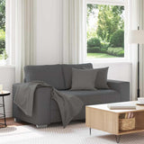 Loveseat Sofa Dark Grey 160x77x82 cm Corduroy Fabric