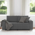 Loveseat Sofa Dark Grey 180x77x82 cm Corduroy Fabric