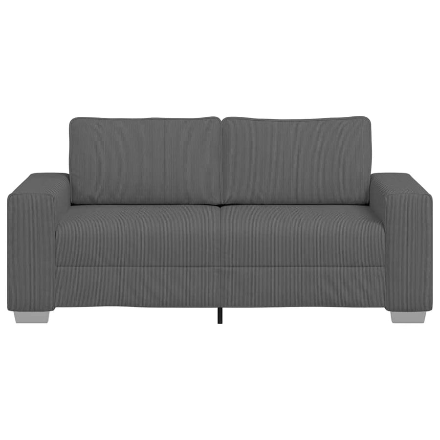 Loveseat Sofa Dark Grey 180x77x82 cm Corduroy Fabric