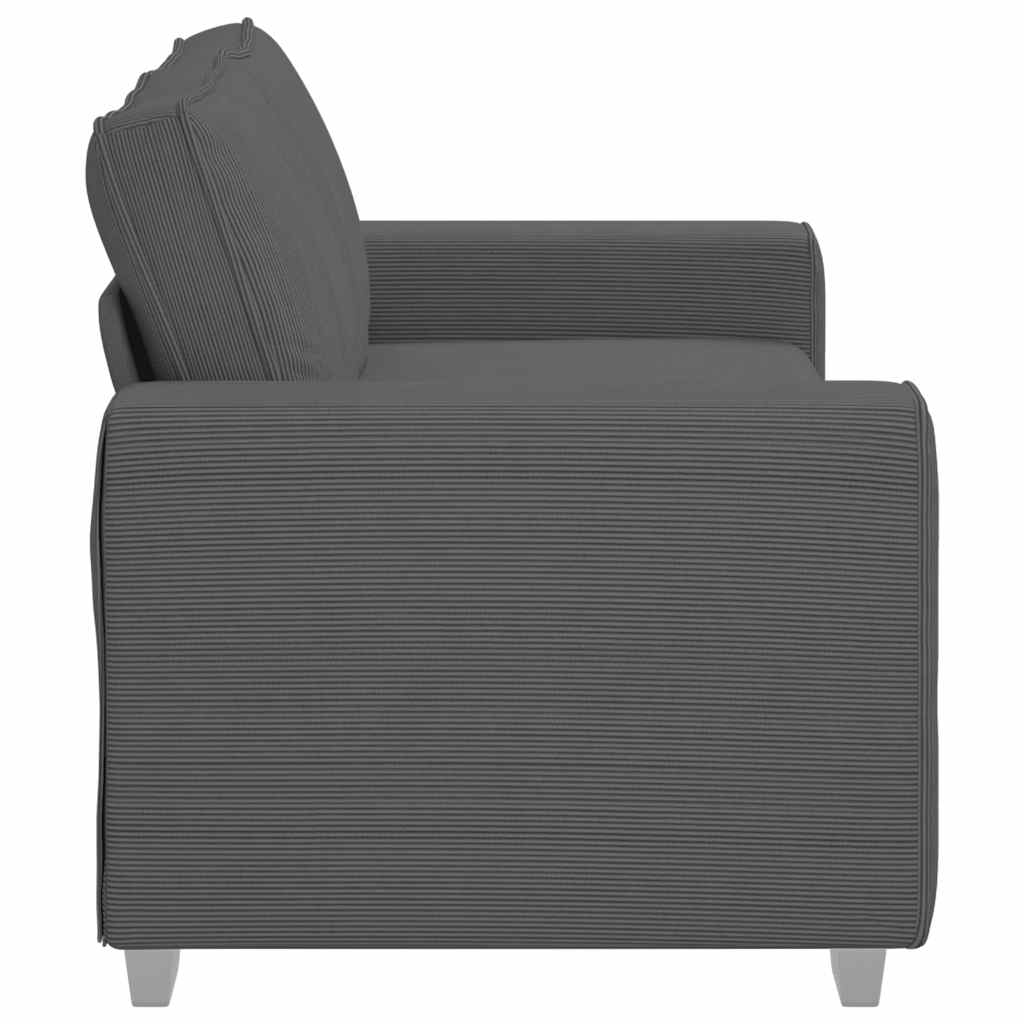 Loveseat Sofa Dark Grey 180x77x82 cm Corduroy Fabric