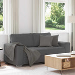 Loveseat Sofa Dark Grey 180x77x82 cm Corduroy Fabric