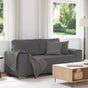 Loveseat Sofa Dark Grey 180x77x82 cm Corduroy Fabric