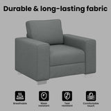 Sofa Chair Dark Grey 100 cm Fabric - Rear View