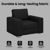 Sofa Chair Black 100 cm Fabric - Rear View