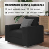 Sofa Chair Black 100 cm Fabric - Close-Up Angle