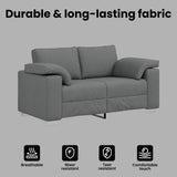 Loveseat Sofa Dark Grey 160 cm Fabric