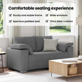 Loveseat Sofa Dark Grey 160 cm Fabric - Low Angle