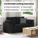 Loveseat Sofa Black 160 cm Fabric - Low Angle