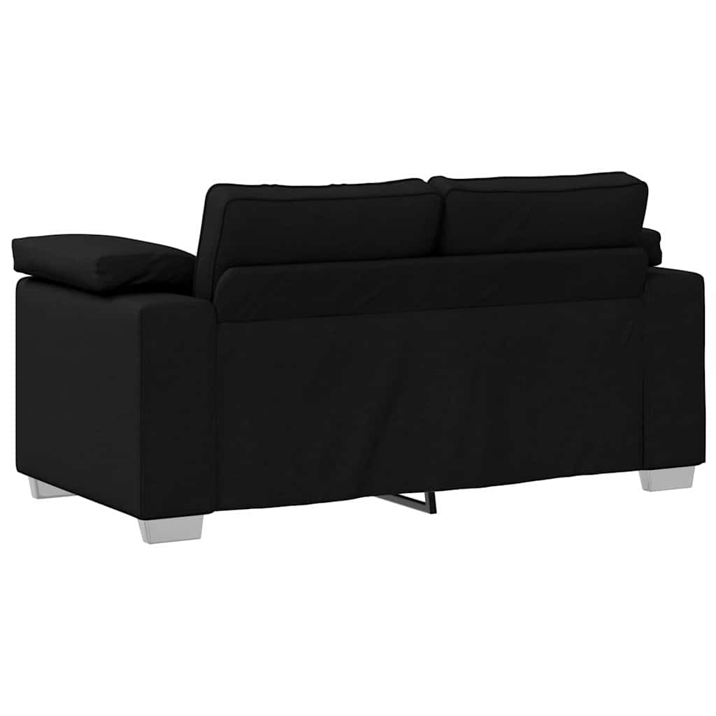 Loveseat Sofa Black 160 cm Fabric