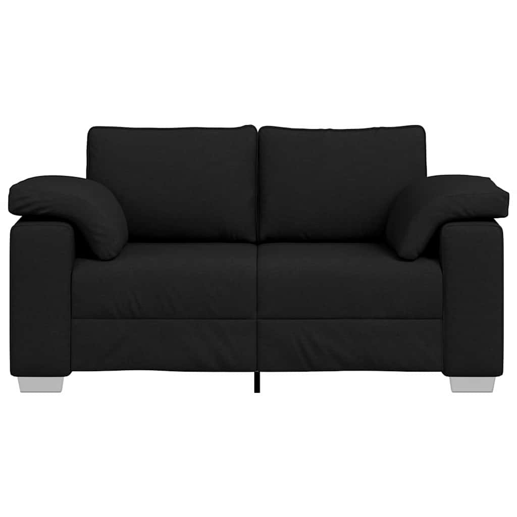 Loveseat Sofa Black 160 cm Fabric