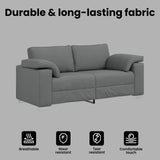 Loveseat Sofa Dark Grey 180 cm Fabric