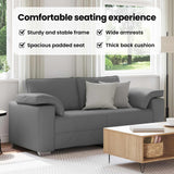 Loveseat Sofa Dark Grey 180 cm Fabric