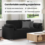 Loveseat Sofa Black 180 cm Fabric - Low Angle