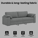 3-Seater Sofa Dark Grey 220 cm Fabric - Close-Up Angle