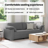 3-Seater Sofa Dark Grey 220 cm Fabric - Low Angle