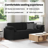 3-Seater Sofa Black 220 cm Fabric
