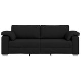 3-Seater Sofa Black 220 cm Fabric - Top-Down View