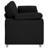 3-Seater Sofa Black 220 cm Fabric - 45-Degree Angle