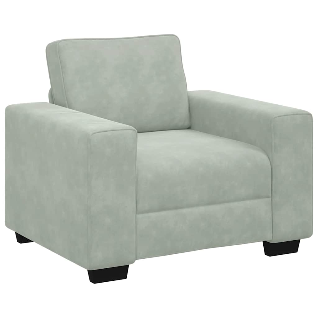 Sofa Chair Light Grey 100x77x82 cm Velvet