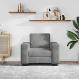 Sofa Chair Light Grey 100x77x82 cm Velvet - Side View