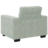 Sofa Chair Light Grey 100x77x82 cm Velvet - Rear View