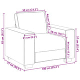 Sofa Chair Light Grey 100x77x82 cm Velvet