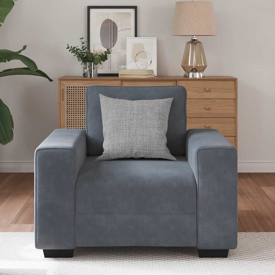 Sofa Chair Dark Grey 100x77x82 cm Velvet